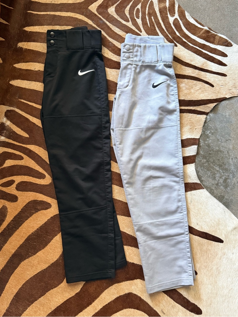Nike Kids Black & Light Gray Swoosh Baseball Pants